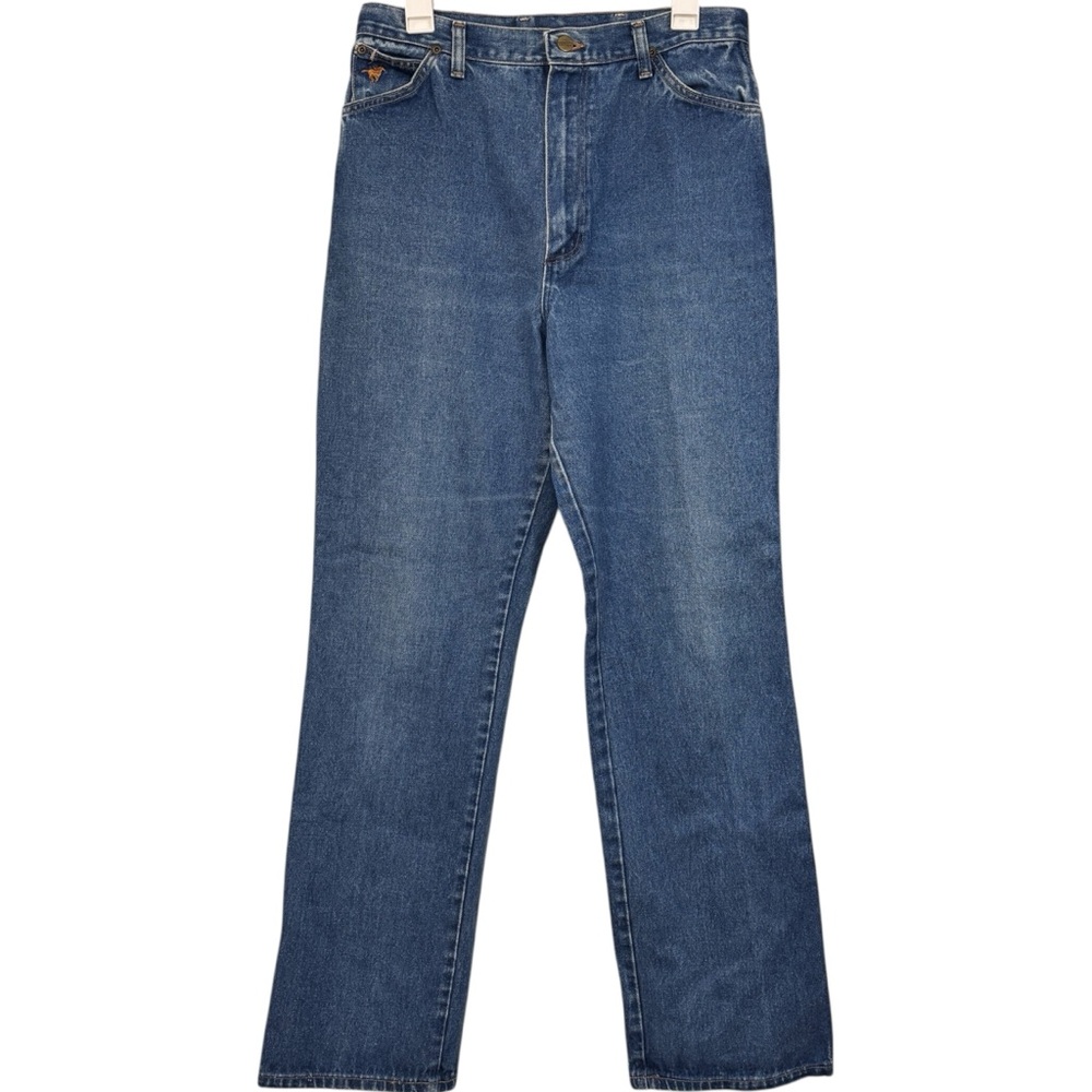 Vintage Wrangler Blue Jeans Straight Leg Size 16 Misses